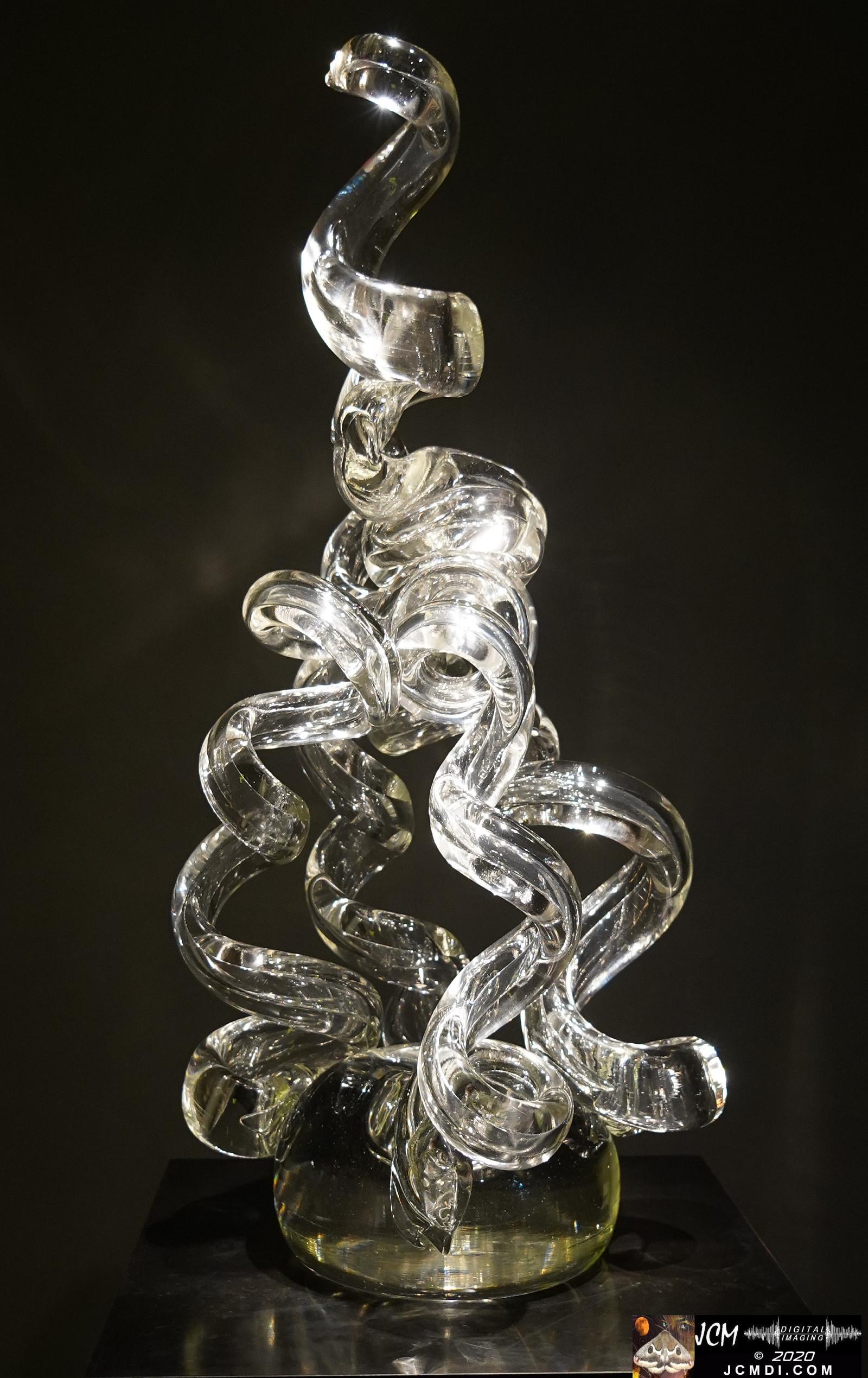 20200930 CheekWood Chihuly - clear glass coily sculpture